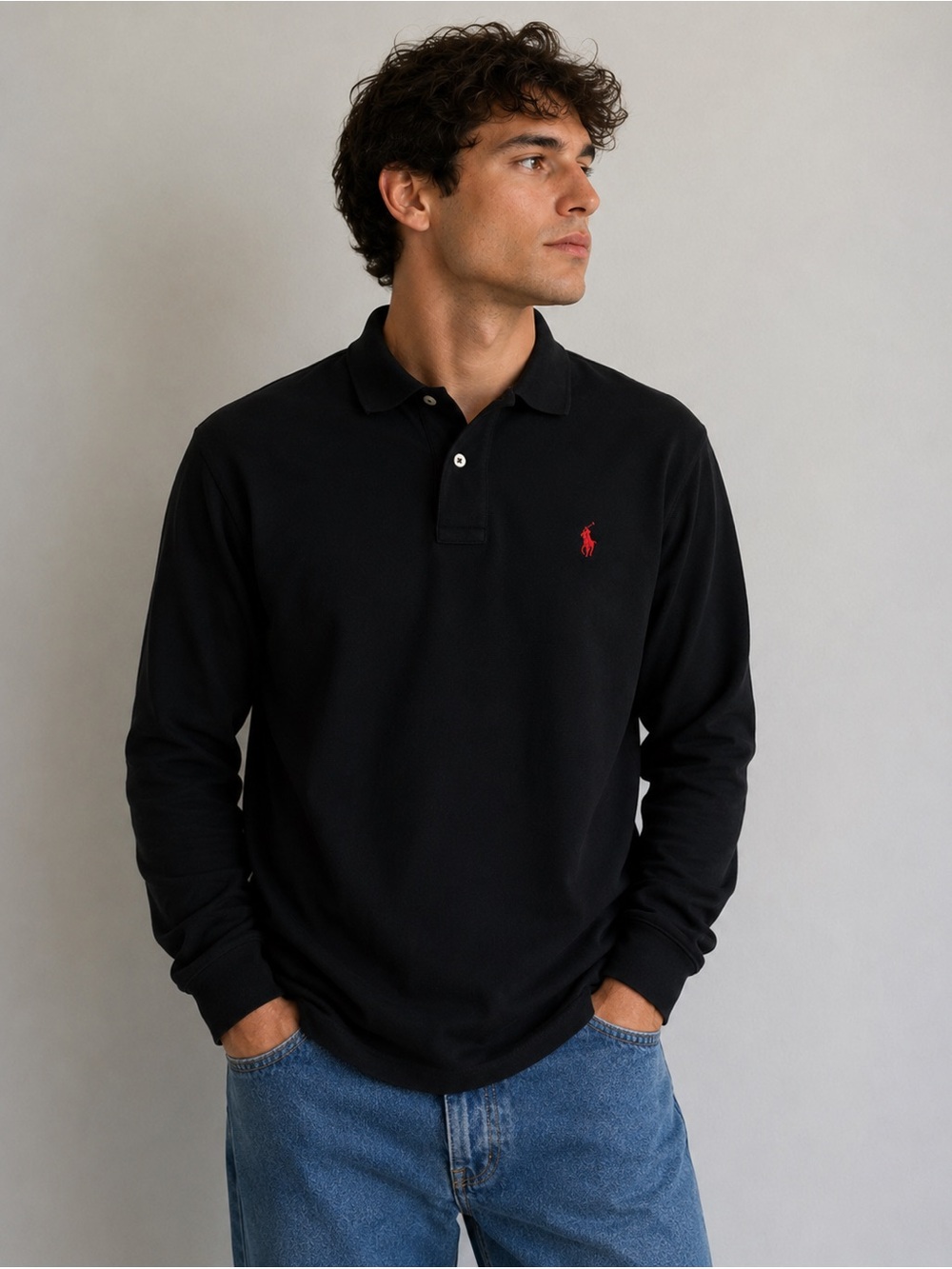 Vintage Polo Ralph Lauren Men’s Classic Long Sleeve Polo Shirt Size M